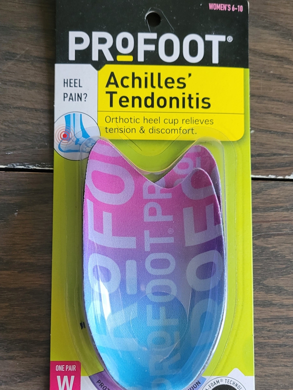 Profoot Achilles' Tendonitis Orthotic Inserts Pink & Blue NWT